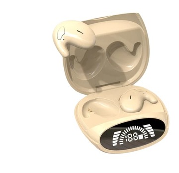 niewidzialne słuchawki douszne małe Mini ukryte z mikrofonem beżowe