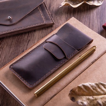 КОЖАНЫЙ Пенал в стиле ретро. Карандаш ЗАЩИТА