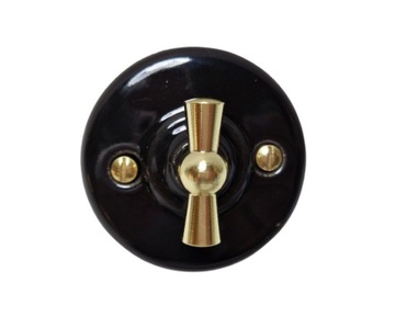 Натуральный керамический переключатель поворотный ANTICA loft gold