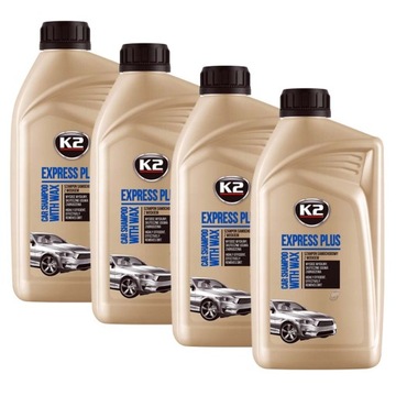 K2 EXPRESS PLUS SZAMPON SAMOCHODOWY Z WOSKIEM 1L 4 SZTUKI