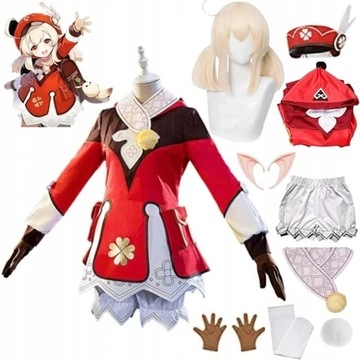 Cosplay Genshin Klee Strój Przebranie Kostium Wig