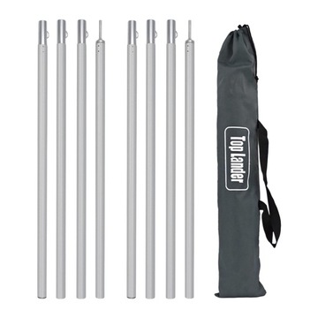 Aluminum Tarp Poles Heavy Duty and Adjustable, Set of 2, No Ball Head