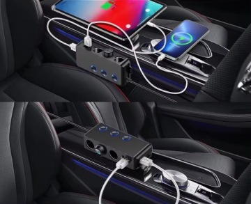 РАСПРЕДЕЛИТЕЛЬ ПРИЖИГАЛКА РАЗДЕЛИТЕЛЬ 12–24 В 3xUSB ЗАРЯДНОЕ УСТРОЙСТВО UBS-C PD