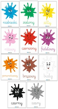 Plansze edukacyjne KOLORY |duże A4| foliowane