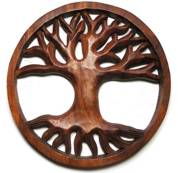 Rzeźba z Drewna Litego DRZEWO ŻYCIA Ornament 30cm