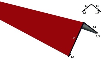 Gąsior do trapezu RAL 3011 WIŚNIA POŁYSK dł. 1,95m