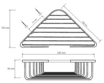 Bemeta CYTRO mydelniczka ażurowa narożnikowa 10230