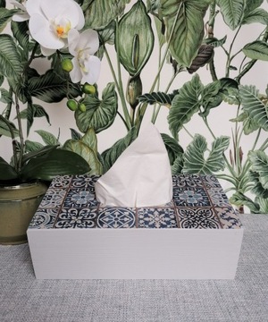 Pudełko na CHUSTECZKI 100% DREWNO, szare