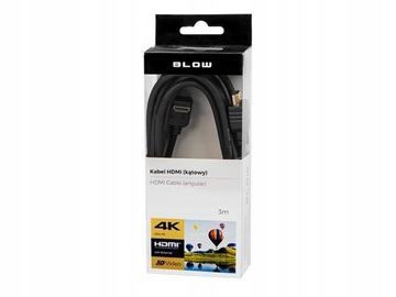 BLOW kabel przewód HDMI 2.0 kątowy 3m 30 AWG pozłacany