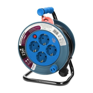 Катушечный удлинитель MINI 4 розетки 2P+Z H05VV-F 3x1мм² длина 15м