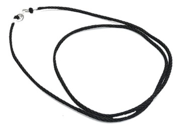 Naszyjnik sznurek czarny 1,5 mm PLECIONY