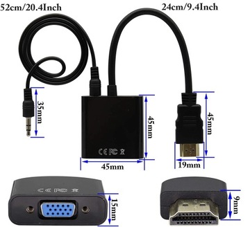Адаптер-конвертер HDMI в VGA DSUB + аудиокабель