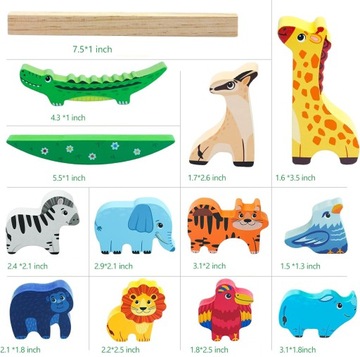 ИГРА «БАЛАНСА ЖИВОТНЫХ» ДЕРЕВЯННЫХ КРУГОВ МОНТЕССОРИ