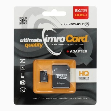 KARTA PAMIĘCI MICROSD 64GB Z ADAPTEREM JAKOŚĆ