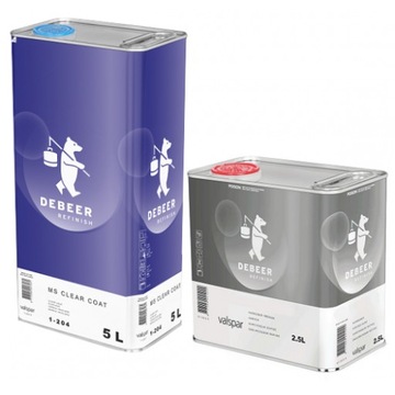 DEBEER 1-204 LAKIER BEZBARWNY 7,5L KOMPLET