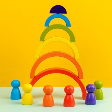 Montessori Wooden Toys for Babies Rainbow Sta