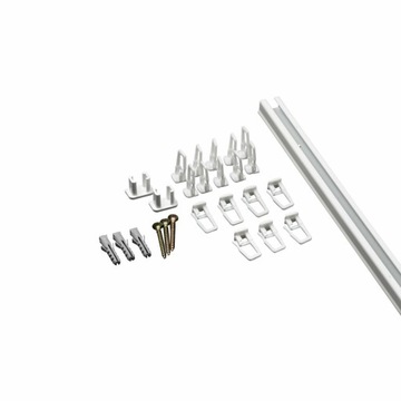 SZYNA SUFITOWA KARNISZ SUFITOWY BIAŁA ALUMINIOWA POJEDNYŃCZA AGRAFKI 200CM