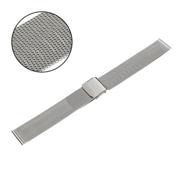 Bransoleta DO ZEGARKA SIATKOWA Mesh 20mm SREBRNA