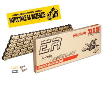 ŁAŃCUCH NAPĘD-OWY DID 520 MX G&B 112 ZŁOTY MOTOCROSS