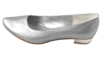 Casani srebrne baleriny 39 niskie wygodne wesele buty