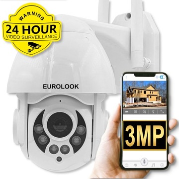 ZEWNĘTRZNA KAMERA OBROTOWA IP WIFI 3MP 4X ZOOM SD