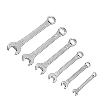 Zestaw KOMPLET KLUCZY PŁASKO-OCZKOWYCH Oczkowo Płaskich 12el. 6-22mm Cr-V