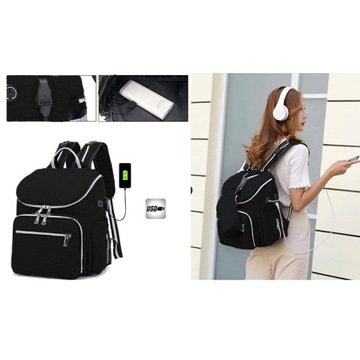 СУМКА ДЛЯ КОЛЯСКИ, РЮКЗАК ДЛЯ МАТЕРИ, ТЕРМООРГАНИЗАТОР НА МОЛНИИ, КАРМАНЫ USB