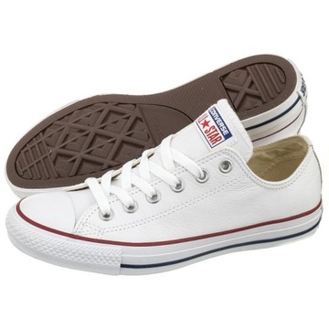 Buty Skórzane Damskie Trampki Converse CT All Star OX Białe