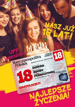 Kartka na 18 urodziny koleżanki z dowodem Gift125