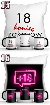 ZESTAW NA 18 URODZINY MAGICZNY KUBEK + PODUSZKA