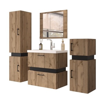 Мебель для ванной комнаты TRIO, 1 шт., дуб Вотан + черный