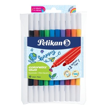 Flamastry Mazaki Zmywalne dla Dzieci Zestaw 10 Kolorów Colorella Pelikan