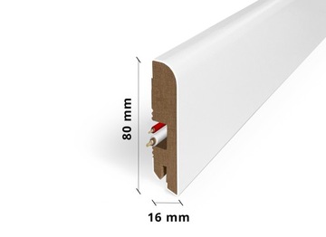 Размеры МДФ STRIP R8. 16х80мм длина 100см белый