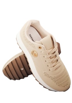 Женская обувь Кожаные спортивные кроссовки на шнуровке Adidas Beige Размер 40