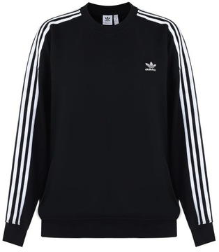 Bluza damska Adidas IB7444 oversize czarna bluza z białymi paskami