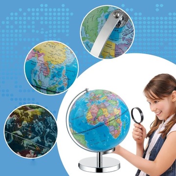 WORLD GLOBUS С ПОДСВЕТКОЙ И ПОДСТАВКОЙ, ОБРАЗОВАТЕЛЬНЫЙ ИНСТРУМЕНТ 3 В 1