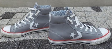 CONVERSE trampki WYSOKIE tenisówki -SKÓRZANE szare