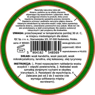 Воск для дерева - PJCLabs - 60мл