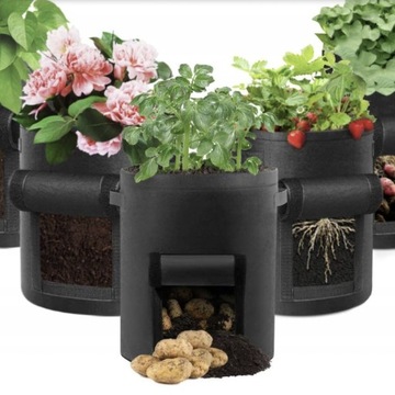СУМКА СУМКА ВОЙЛОЧНЫЙ ГОРШОК ДЛЯ ПОСАДКИ КАРТОФЕЛЯ И ОВОЩЕЙ x4