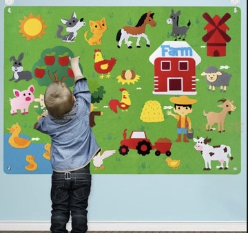 ДОСКА РАЗВИВАЮЩАЯ КОВРИКА ИЗ ВОЙЛА ДОСКА ДЛЯ ДЕТЕЙ МОНТЕССОРИ ЖИВОТНЫЕ