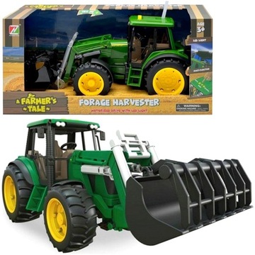 Duży Traktor Ciągnik Ruchoma ładowarka czołowa Dźwięki LED Koła Gumowe