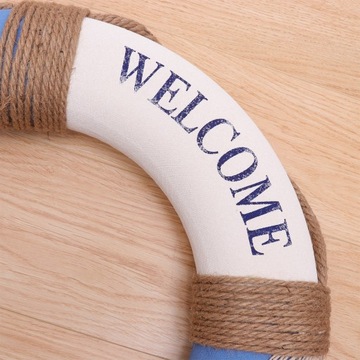 DEKORACJA DRZWIOWA ŚRÓDZIEMNOMORSKA Z NIEBIESKĄ RYBKĄ - 50CM