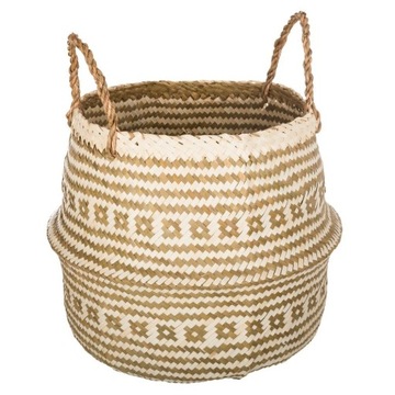 KOSZ Z TRAWY MORSKIEJ NA ROŚLINY KOSZ BOHO 35x30