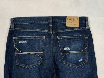 Hollister Spodnie Męskie Jeansy Klasyk Logo Unikat W32 L32