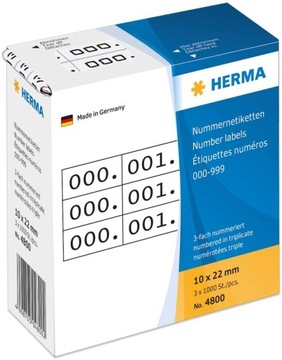 Herma Etykiety samoprzylepne 3x / 10 x 22mm 1g190