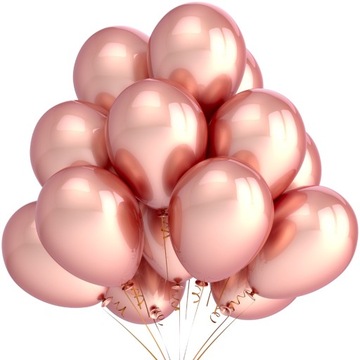 Różowo złote balony wesele ślub DUŻE party 100 szt