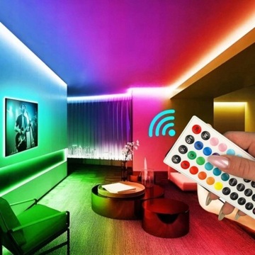 TAŚMA LED 5M Ledy 5050 Listwa 230v 12v PILOT Z ZASILACZEM BLUETOOTH