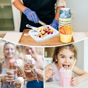 ЛЬДОМАШИНА ДЛЯ ПРИГОТОВЛЕНИЯ ТАЙСКОГО МОРОЖЕНОГО НАБОР ЗАМОРОЖЕННЫХ ПРОТИВОНОК