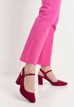 ЖЕНСКИЕ САНДАЛИИ SERGIO LEONE НА КАБЛУКЕ, ФУКСИЯ, ЭКО ЗАМША, R 37