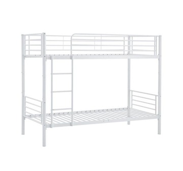 ROZKŁADANE ŁÓŻKO PIĘTROWE BUNKY 90x200 STAL BIAŁE DWUOSOBOWE HALMAR